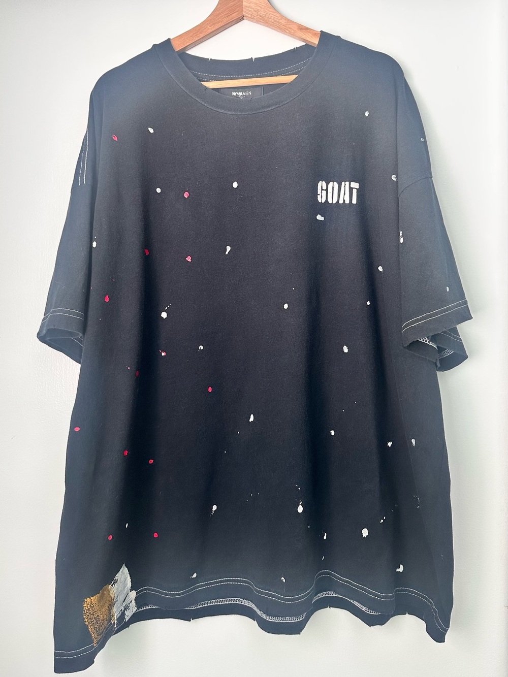 Black Short-Sleeve Paint-Splatter Tee